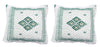 Moroccan Forest Green & White Wedding Pillow, a Pair