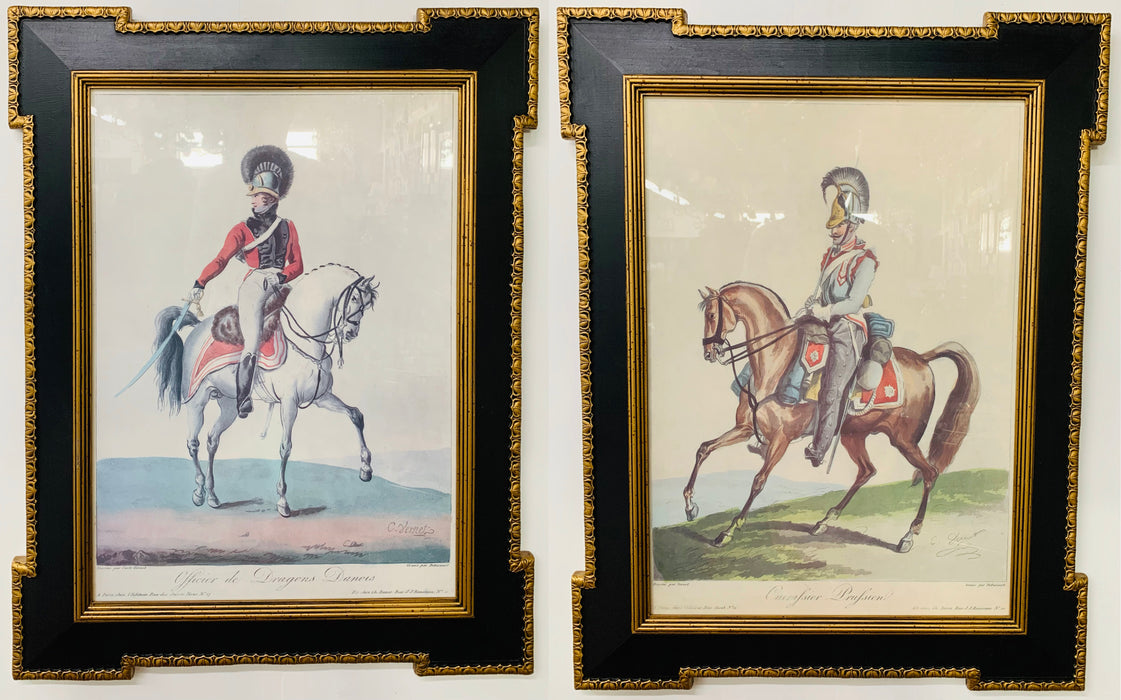 Large 19th Century French Hand-Colored Aquatints by Debucourt, a Pair