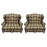 Rococo Style Settee, Sofa or Canape in Fine Black and Beige Upholstery, a Pair