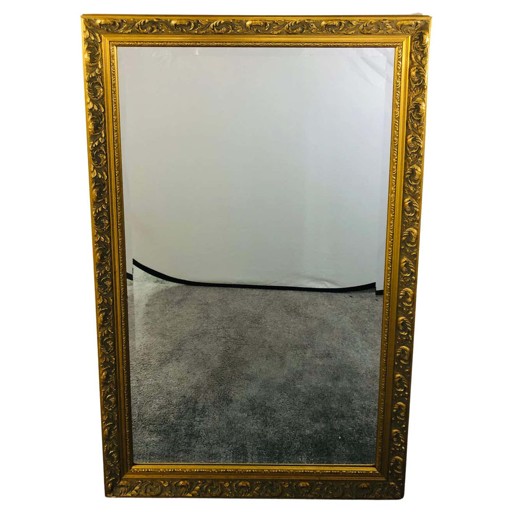Vintage French Style Gilt Wood Frame and Beveled Glass Mirror