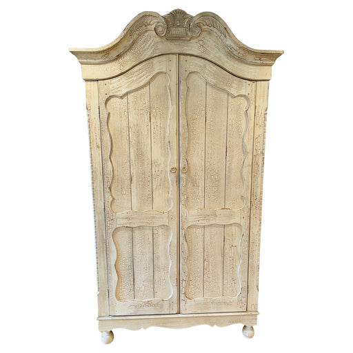 Vintage French Provincial Off White Wardrobe