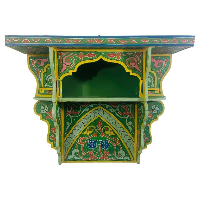 Vintage Green Moroccan Boho Chic Spice Shelf or Rack a Pair