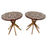 Arabesque Moorish Style Resin Art Round Top Arabesque End or Side Table, a Pair