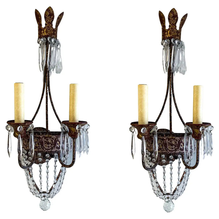 Niermann Weeks Italian Style Neapolitan Wall sconce, a Pair