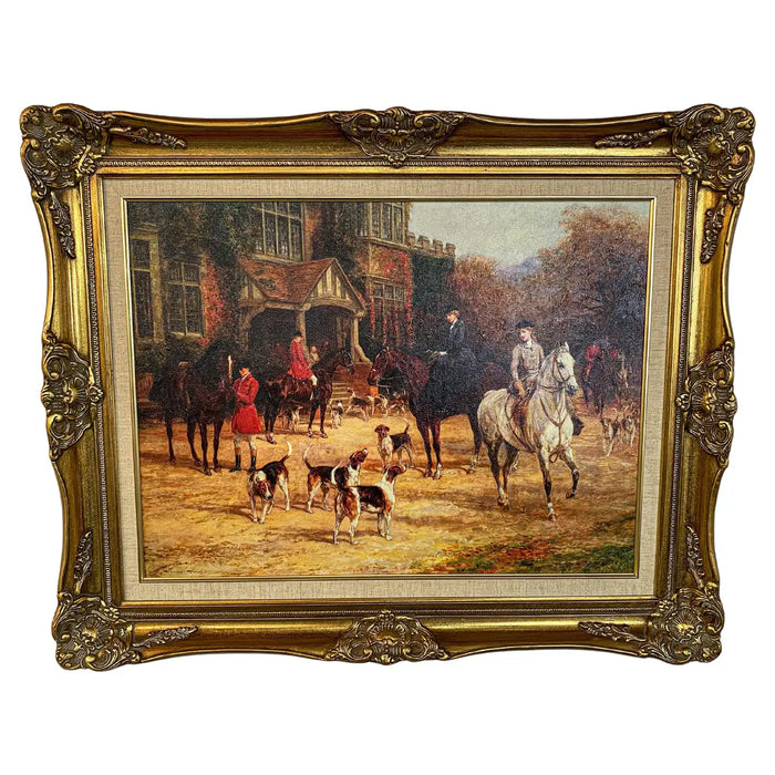 English Hunters and Hounds Print on Canvas After Heywood Hardy