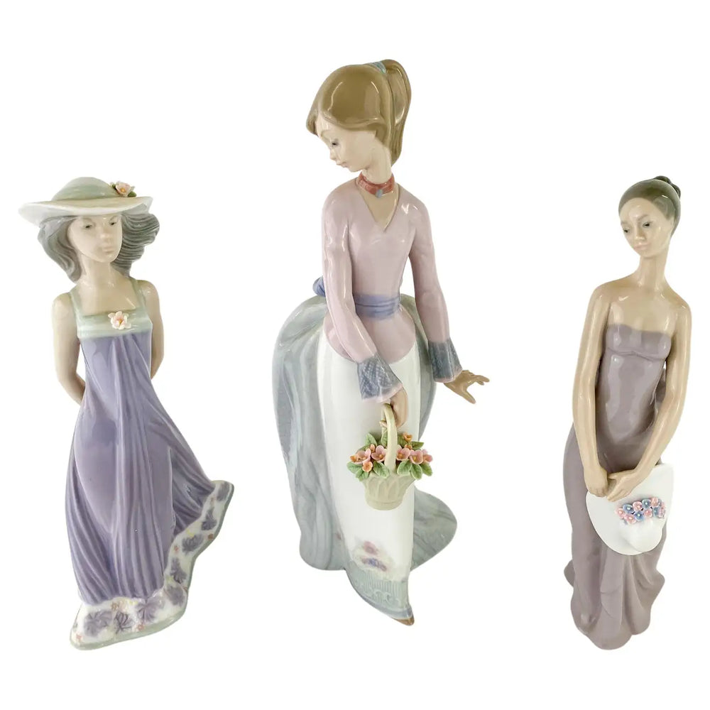 Authentic Lladro Handmade in Spain Figurine, a Set of 3, Retired Models