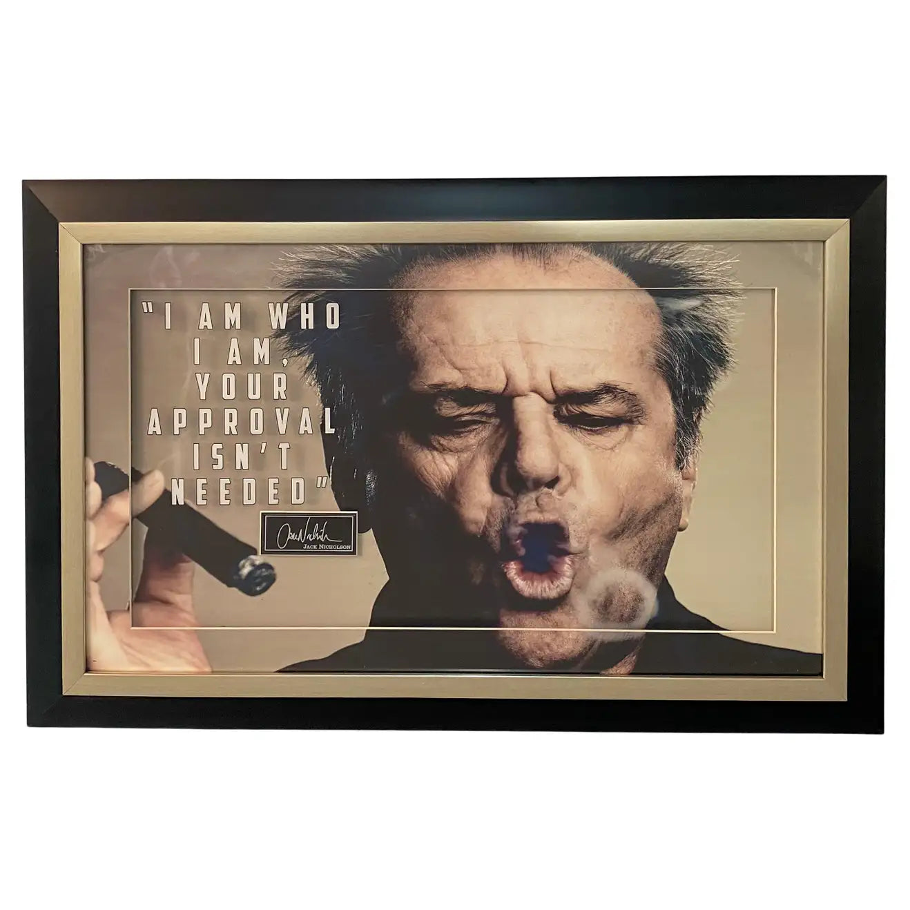 Jack Nicholson Cigar Photography with Laser Engraved Signature, 3D Fra
