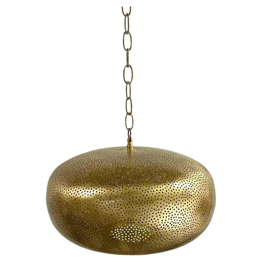Modern Boho Chic Style Oval Brass Pendant or Lantern