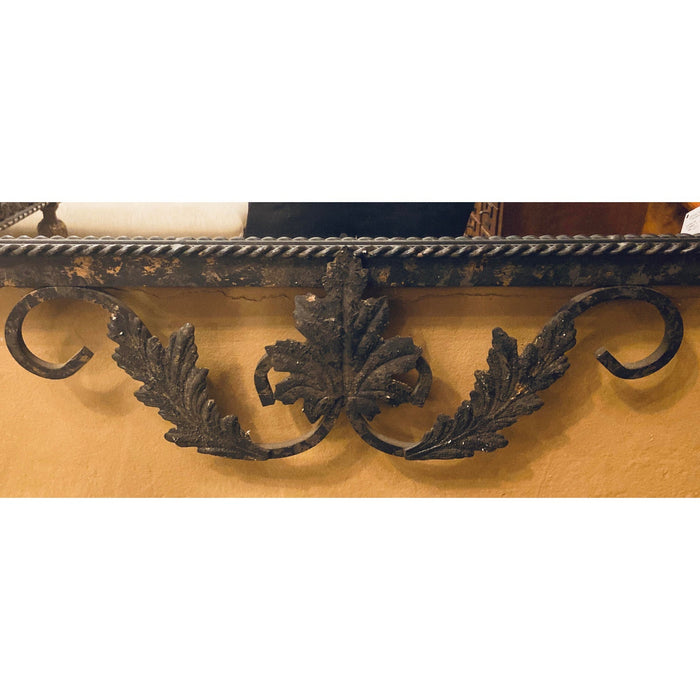 Wall or Console Mirror Neptune Design in Gilbert Poillerat Style Wrought Iron