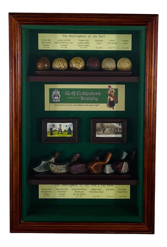 Golf Collector's Society With Golfballs and Clubs Box