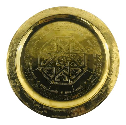Engraved Gold Moroccan Tray