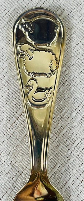 Tiffany & Co Sterling Silver Fork and Spoon Baby Set Pig, Sheep & Duck Design