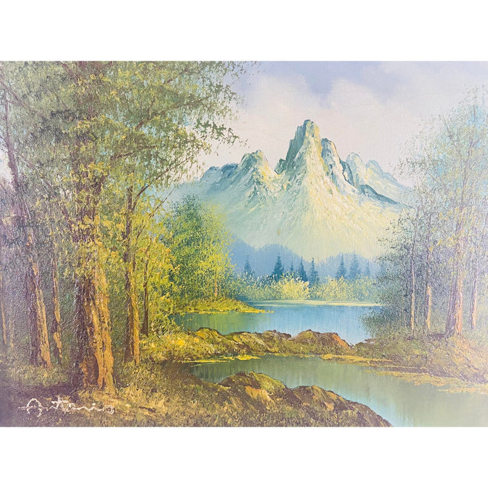 Landscape Oil on Canvas Painting Signed by Artist