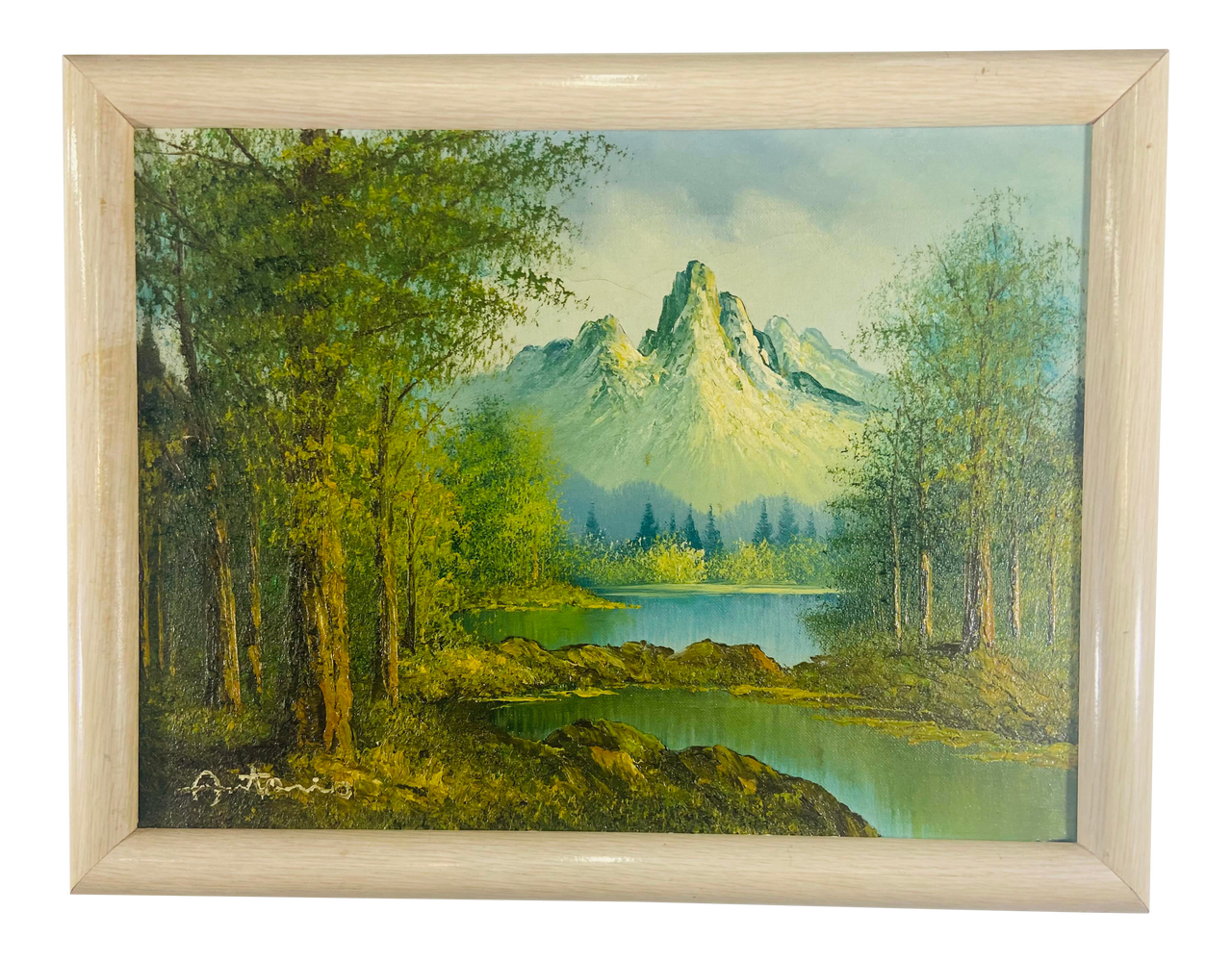 Landscape Oil on Canvas Painting Signed by Artist