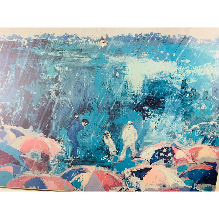 Leroy Neiman Print "Arnold in the Rain" Golf Hammer Graphics Framed and Signed