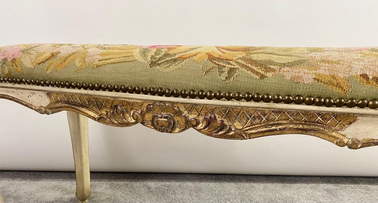 Louis XV Style Needlepoint Bench
