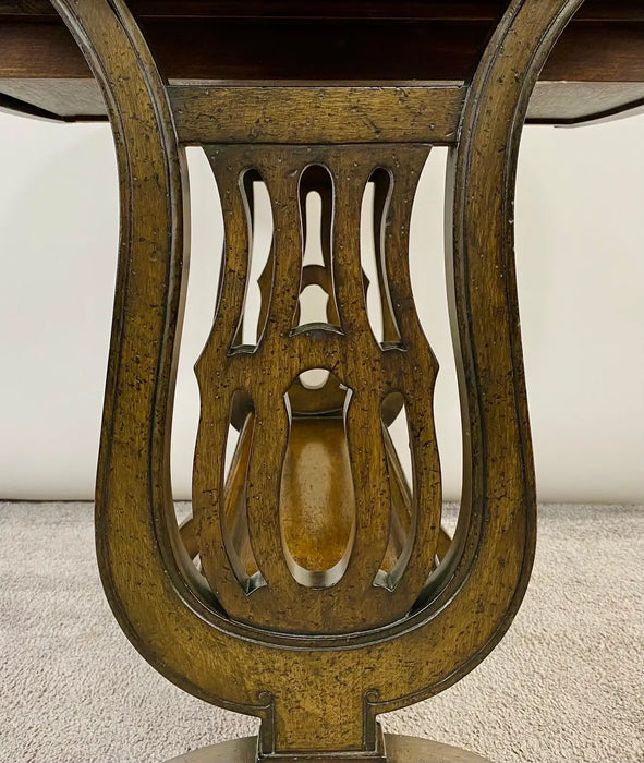 Art Nouveau Oval Two-Tier Walnut Library or Tray Table