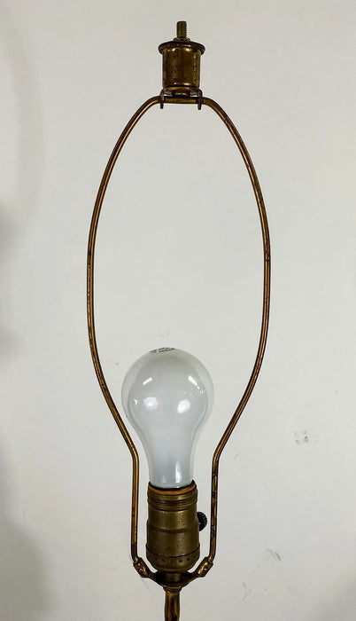 French Art Nouveau Bronze Figural Table Lamp, a Pair