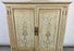 French Provincial Hand Painted with Green Floral Design cabinet or Armoire