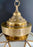Art Deco Style Globe Milk Glass & Brass Chandelier, Pendant or Lantern, a Pair