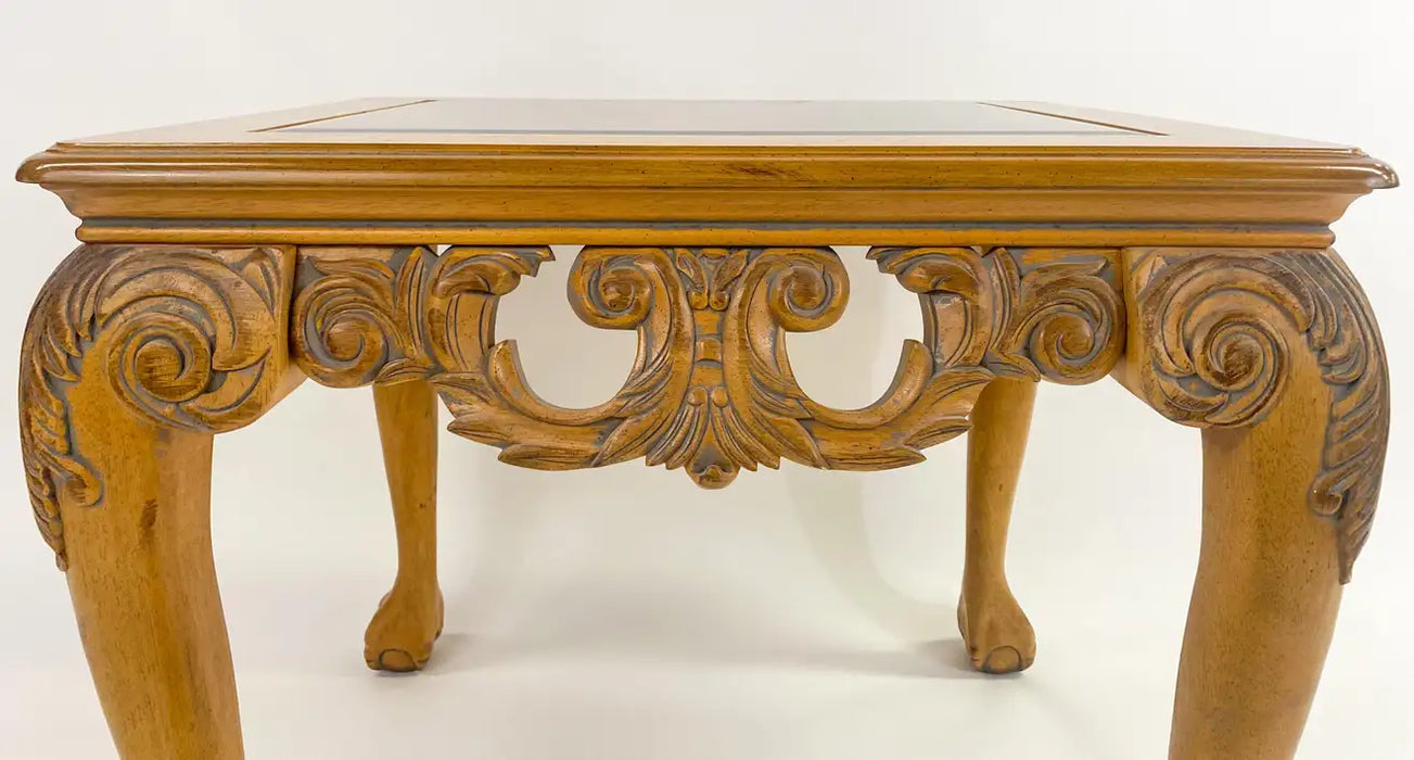 Chippendale Queen Ann Style Carved Wood Coffee or Cocktail Table