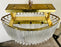 Venini Mid-Century Modern Murano Glass and Brass Oval Chandelier, 9 Lights