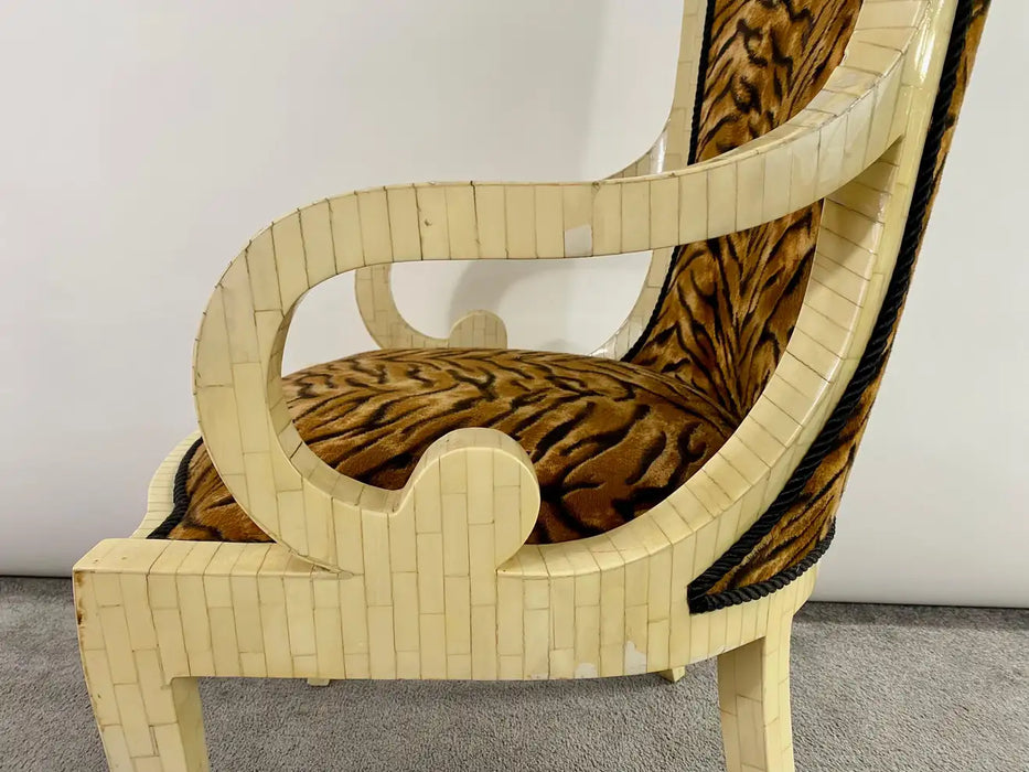 Enrique Garcel Off-White Bone Lounge Chair or Armchair, a Pair