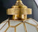 Art Deco Style Globe White Milk & Brass Chandelier, Pendant or Lantern