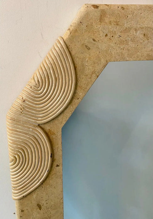 Art Deco Style Tessellated Mactan Stone Console or Wall Mirror