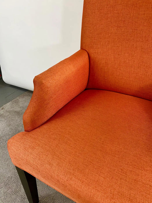 Edward Wormly Style Lounge or Side Chairs in Orange Hermes Upholstery, a Pair