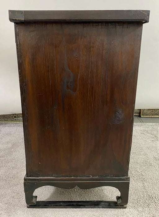 Antique Korean Tansu Butterfly Cabinet or Chest Elm Wood with Brass Inlay