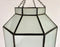 Art Deco Style White Milk Glass Octagon Shaped Chandelier or Pendant, a Pair