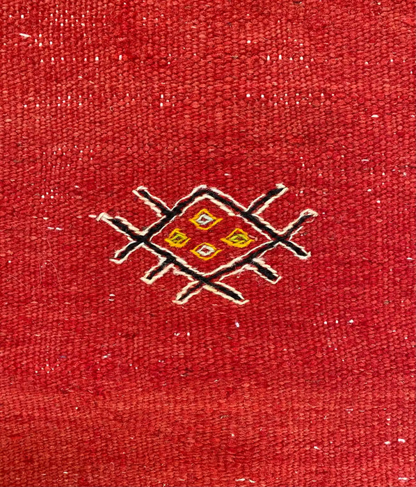 Medium Berber Rug - Tribal Handwoven Wool Organic Red Dye