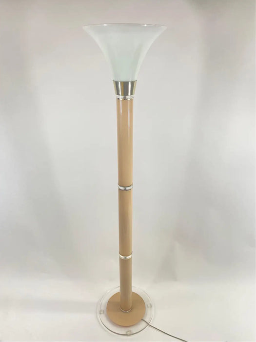 Mid-Century Modern Tulip Opaline Glass Shade Floor Lamp