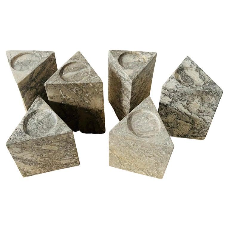 Modern Marble Candle Holders, a Set of 6 Pcs