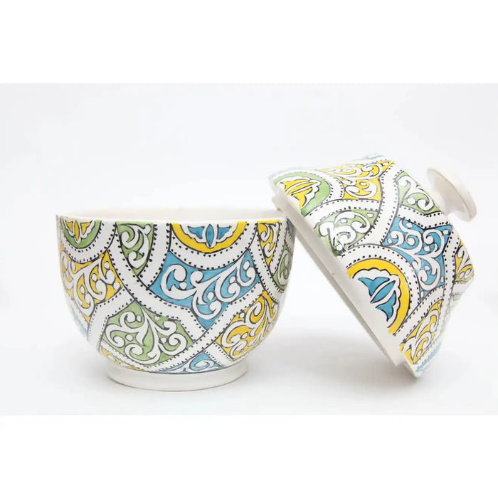 Boho Chic Moroccan Design Handmade Ceramic Urn or Jar