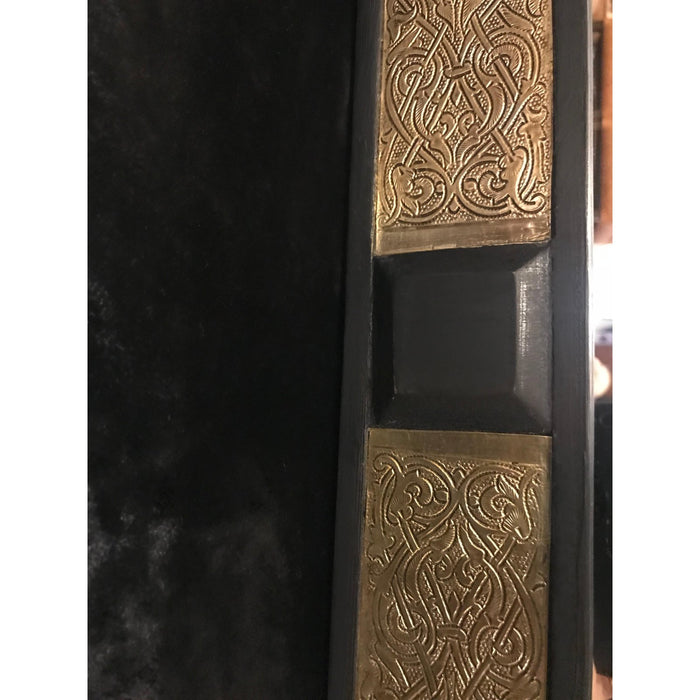 Brass and Ebony Wood Framed Pier or Console Mirrors
