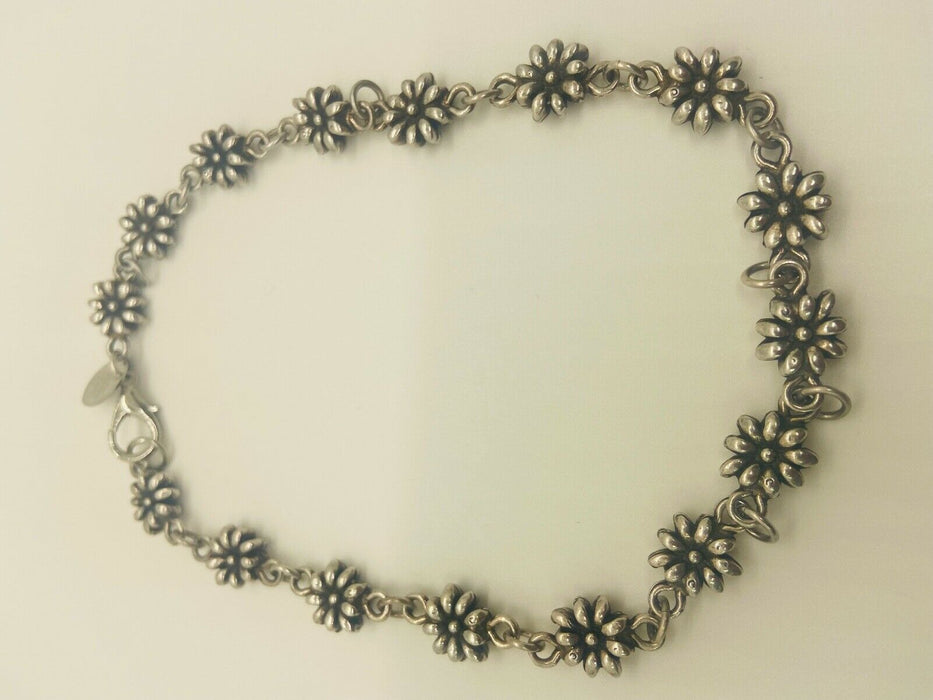 Philippe Audibert Paris Silver Plated Metal Flower Choker Necklace