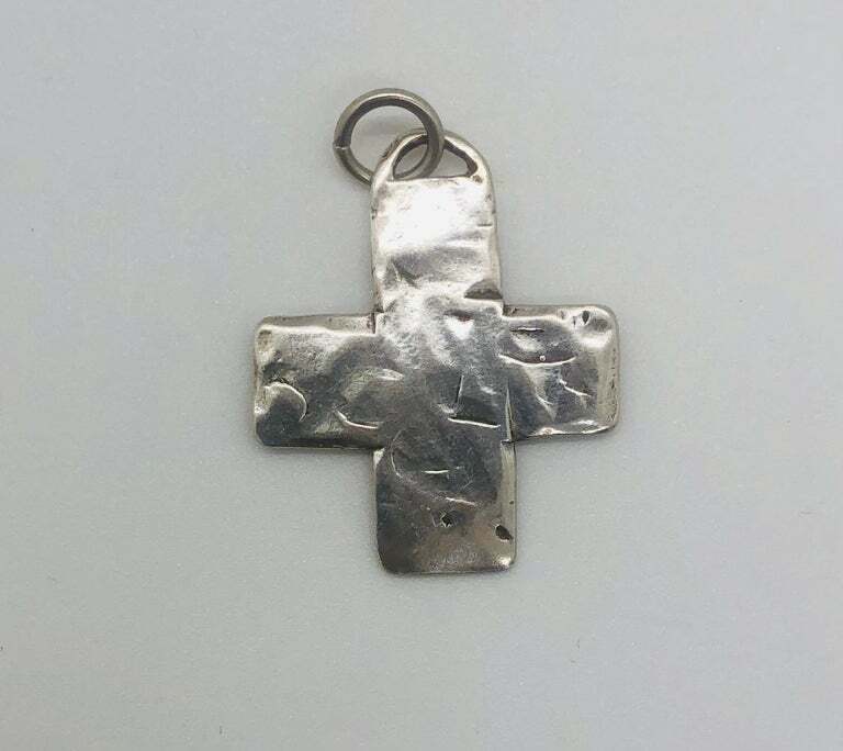 Antique Sterling Silver Cross Pendant Attributed to T Foree, a Set of 6