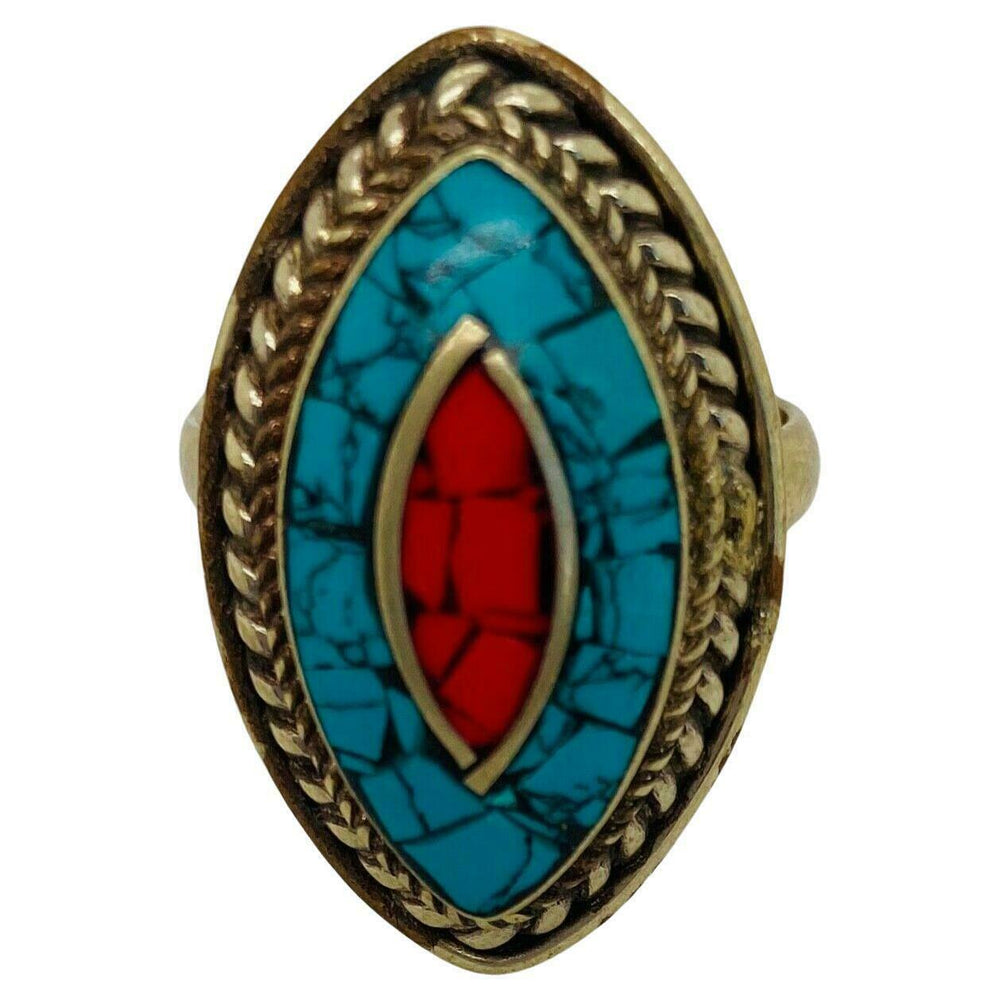 Vintage Tribal Moroccan Turquoise Ring 1950's
