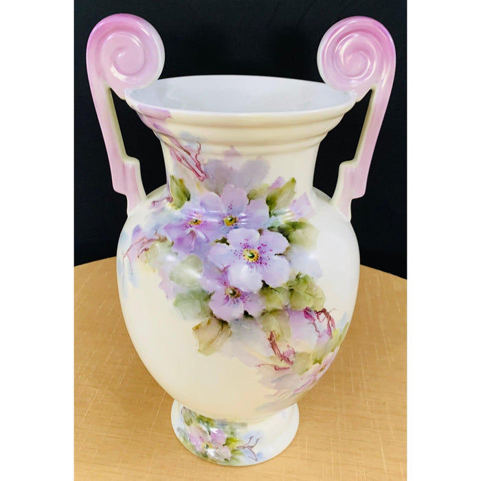 Vintage Bavarian Porcelain Floral Design Vase by Vohenstrauss