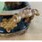 Vintage Castillian Porcelain Brass Footed Center Piece, Bowl or Vase With Artificial Flowers