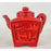Vintage Cinnabar Lacquer Chinese Quing Period Style Tea Pot and Plate