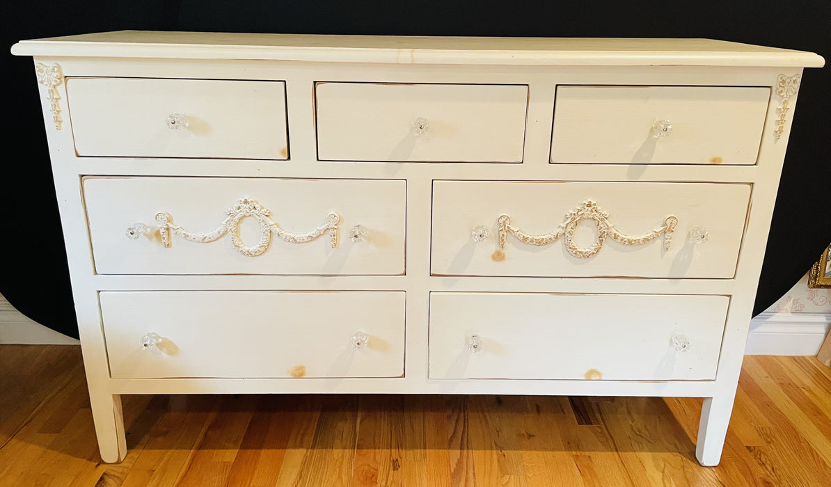Vintage French Country White Commode