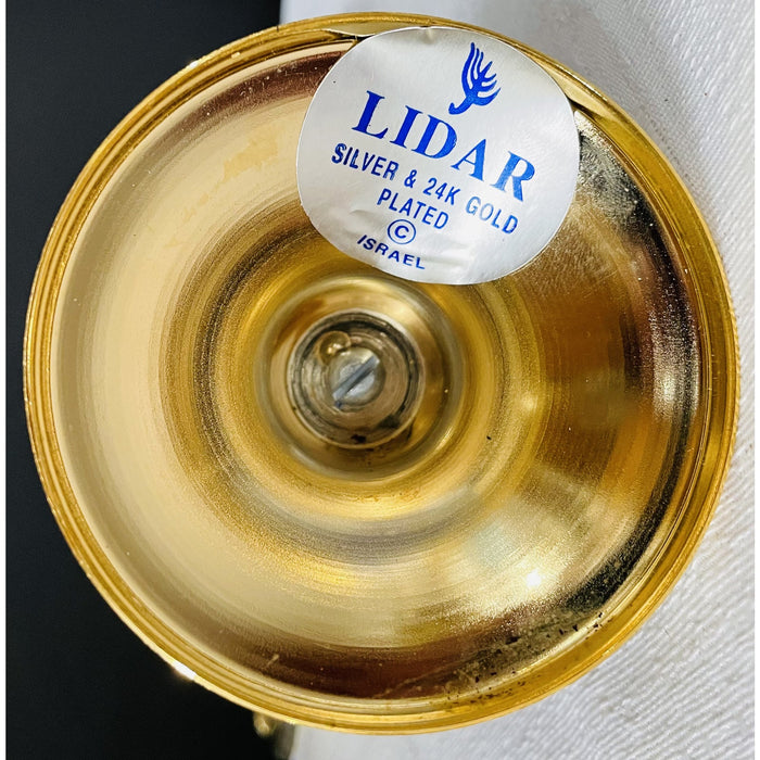 Vintage Lidar Menorah 9 Branches Silver and 24 K Gold