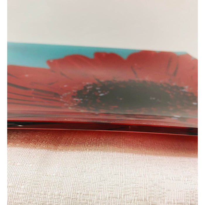 Vintage Prima Donna Red Flower Plates, Set of 3