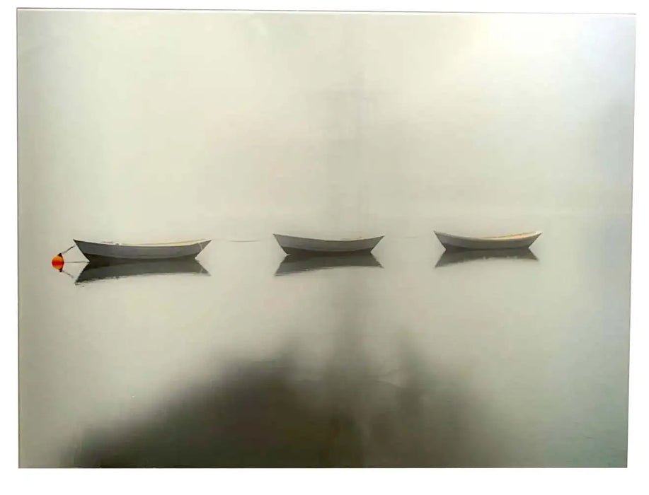 Photography of Three Boats in a Lake Titled "Magic Lake"